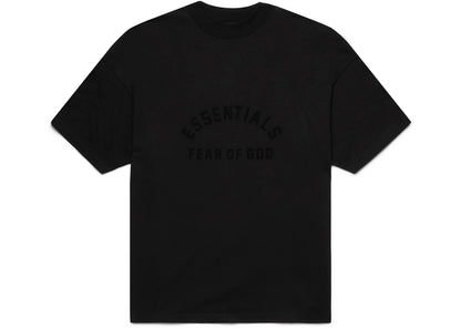 fear of god essentials arch logo tee jet black