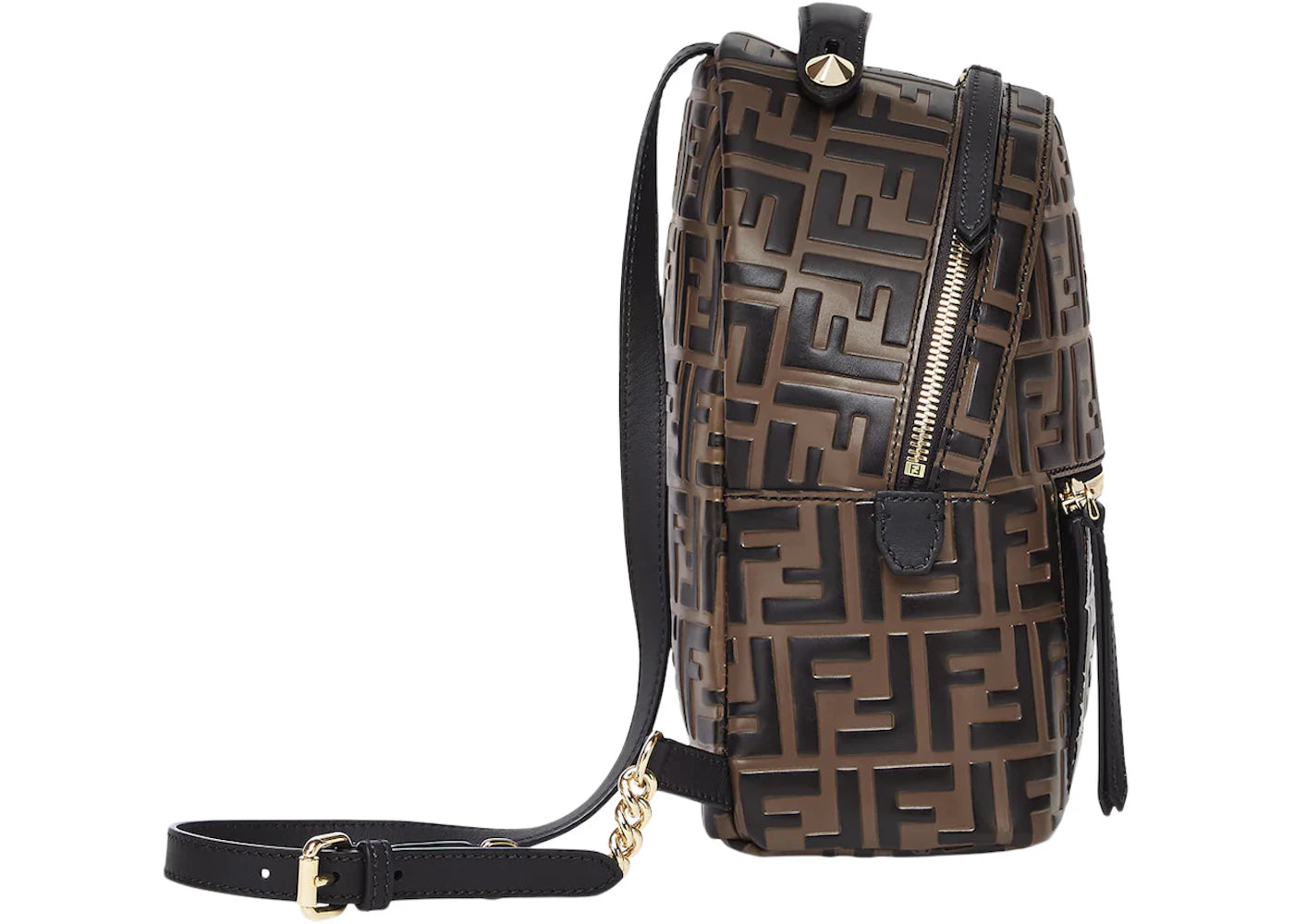 fendi mini backpack brown leather ff brown 