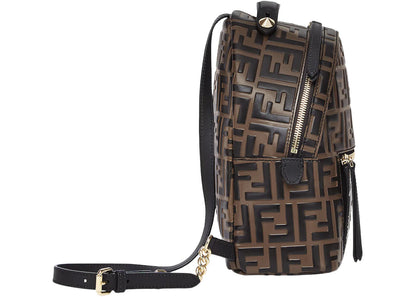fendi mini backpack brown leather ff brown 