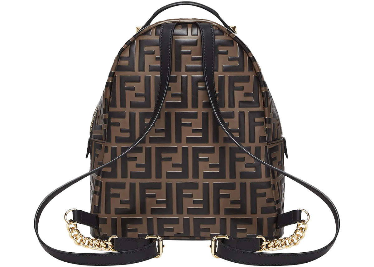 Fendi Mini Backpack Brown Leather Ff Brown