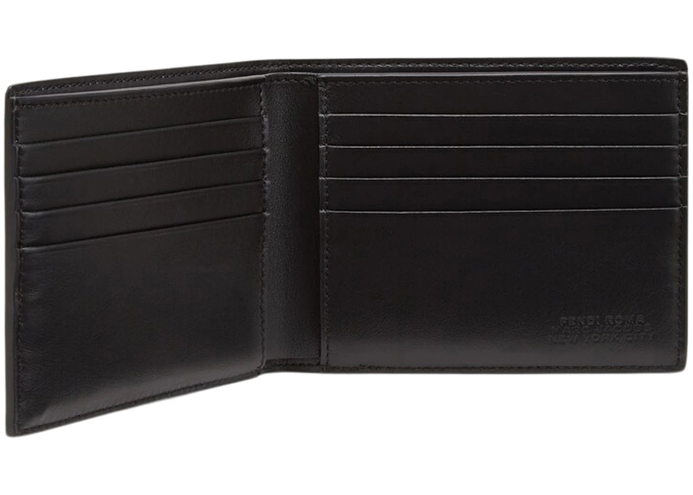 fendi by marc jacobs fendi roma bi-fold wallet two-tone leather compact bi-fold wallet multicolor 