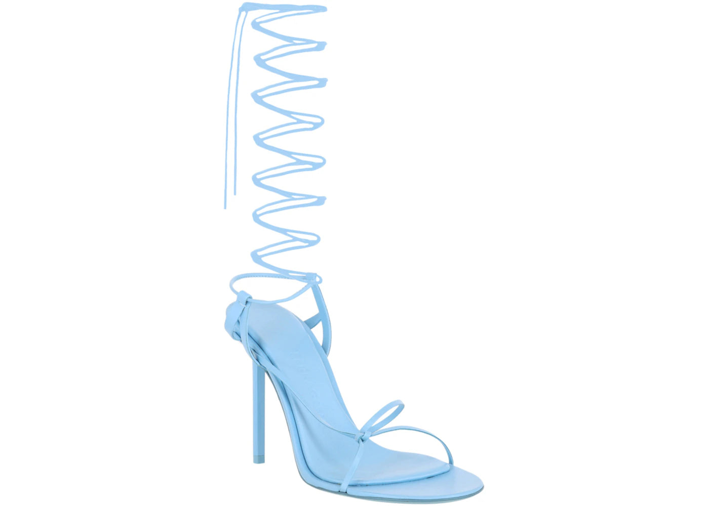 ferragamo azha x5 wrap tie heels blue (women's)