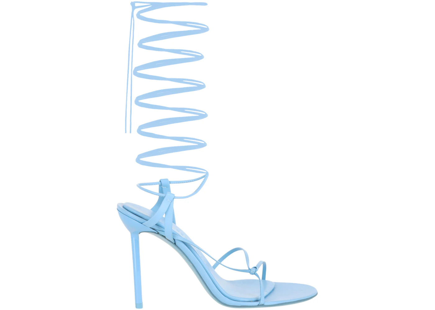 ferragamo azha x5 wrap tie heels blue (women's)