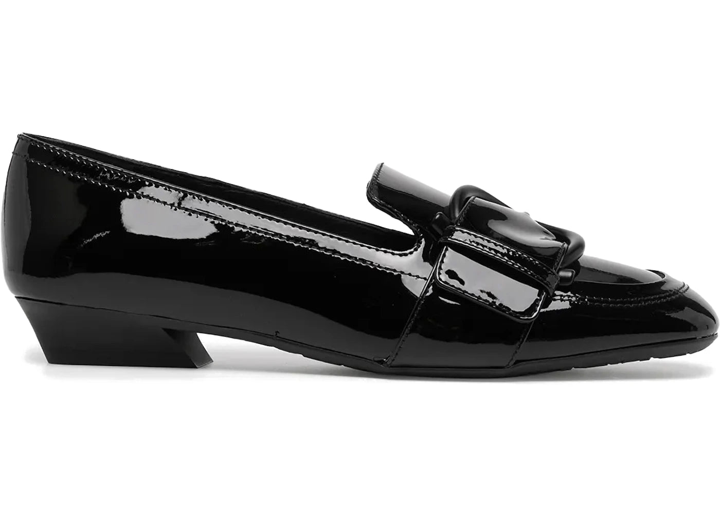 ferragamo buckle-detail leather loafers black (women's)
