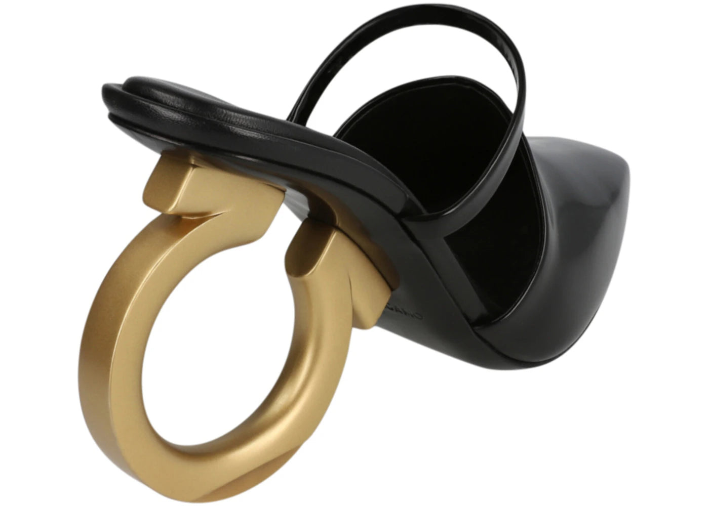 ferragamo elina gancini mule heels black (women's)