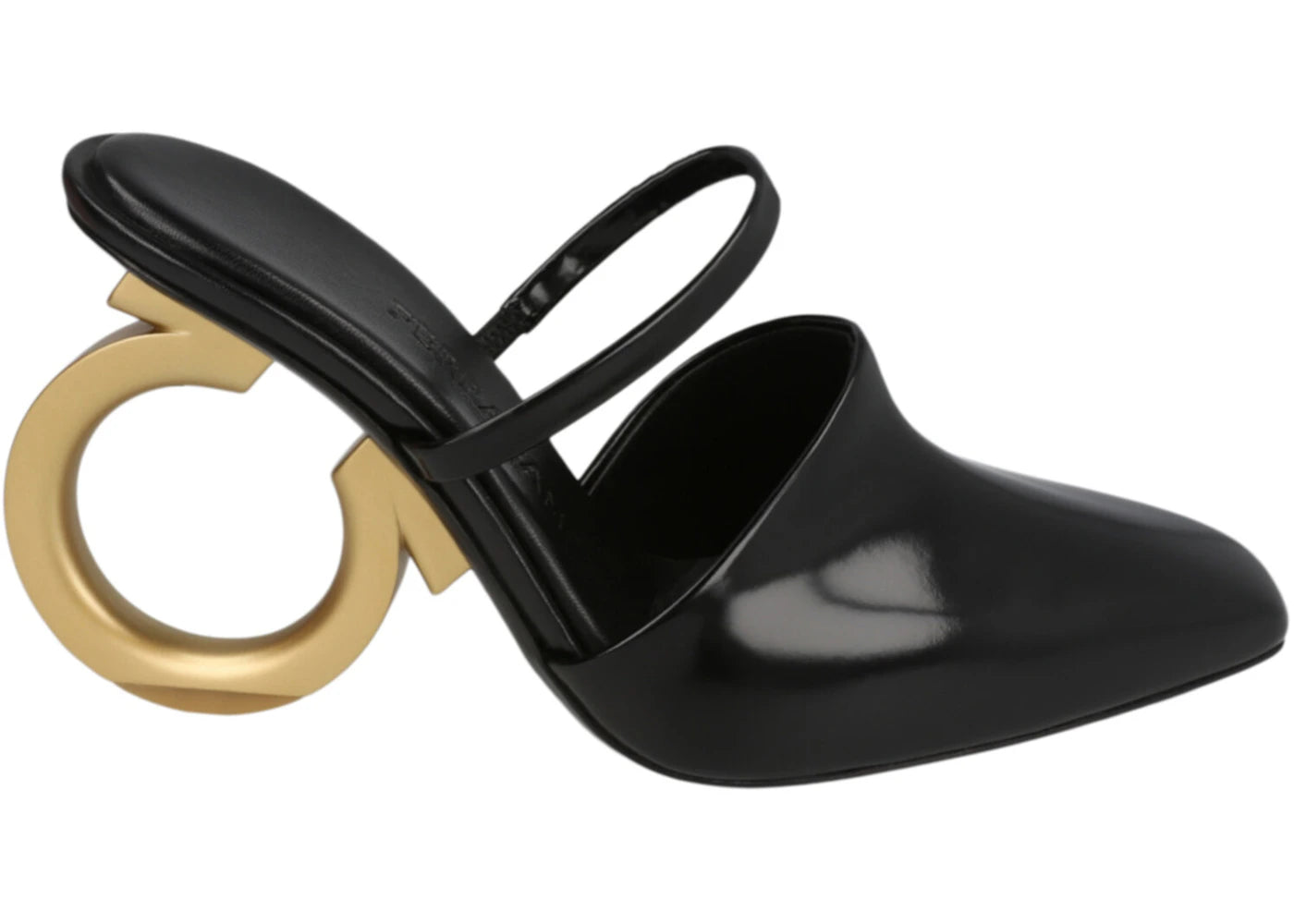 ferragamo elina gancini mule heels black (women's)