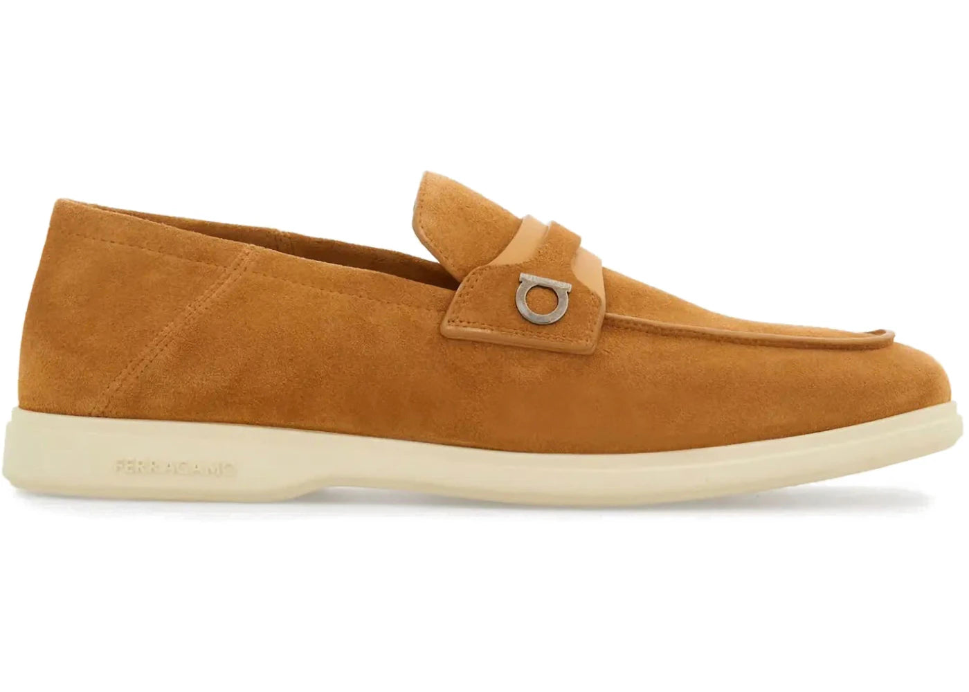 ferragamo gancini-buckle leather loafers neutrals