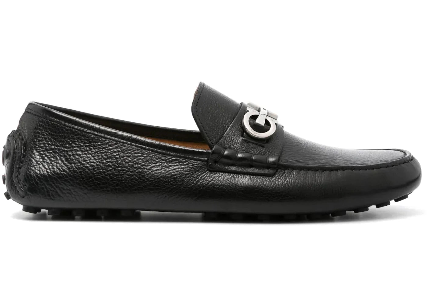 ferragamo gancini-plaque driver shoes black