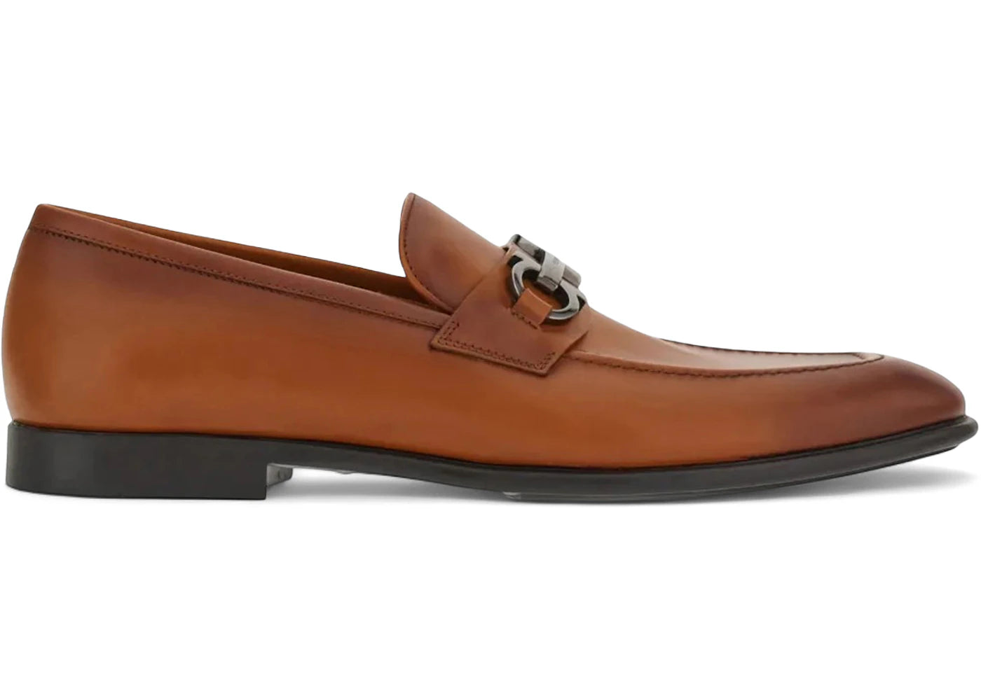 ferragamo gancini-plaque leather loafers brown