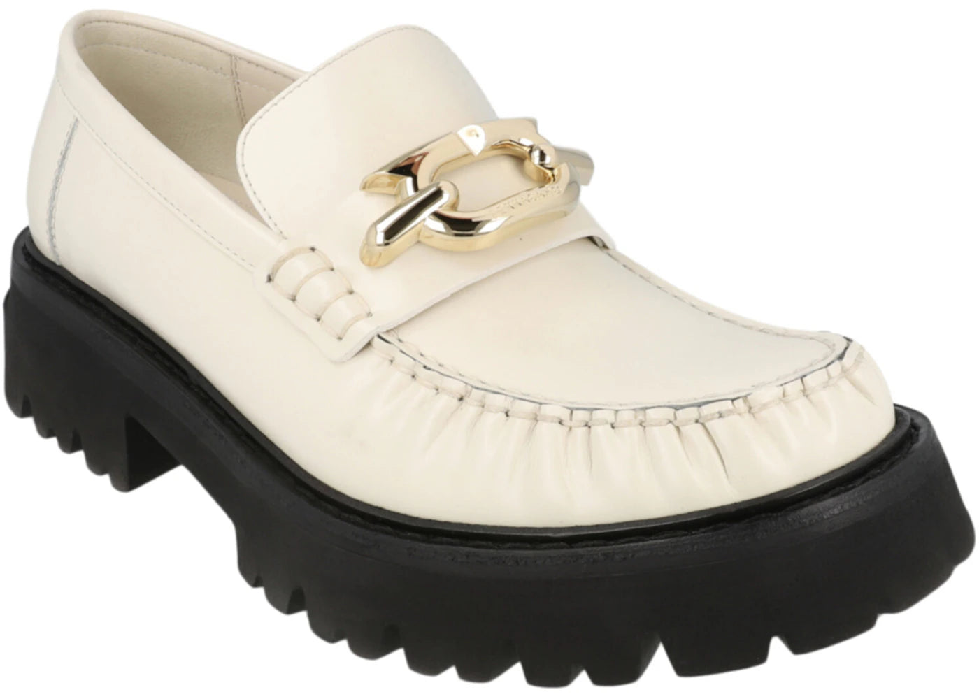 ferragamo ingrid leather loafers white (women's)