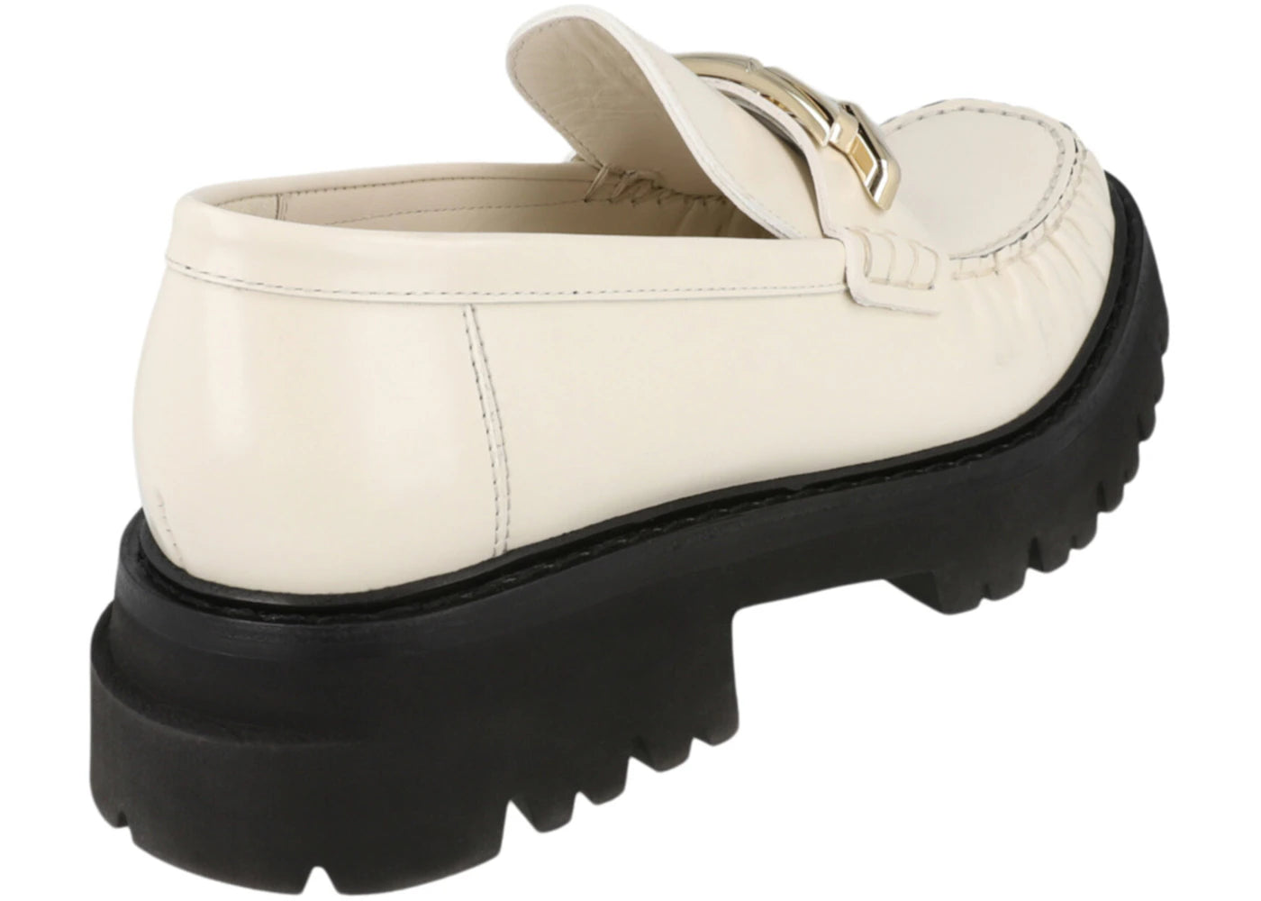 ferragamo ingrid leather loafers white (women's)