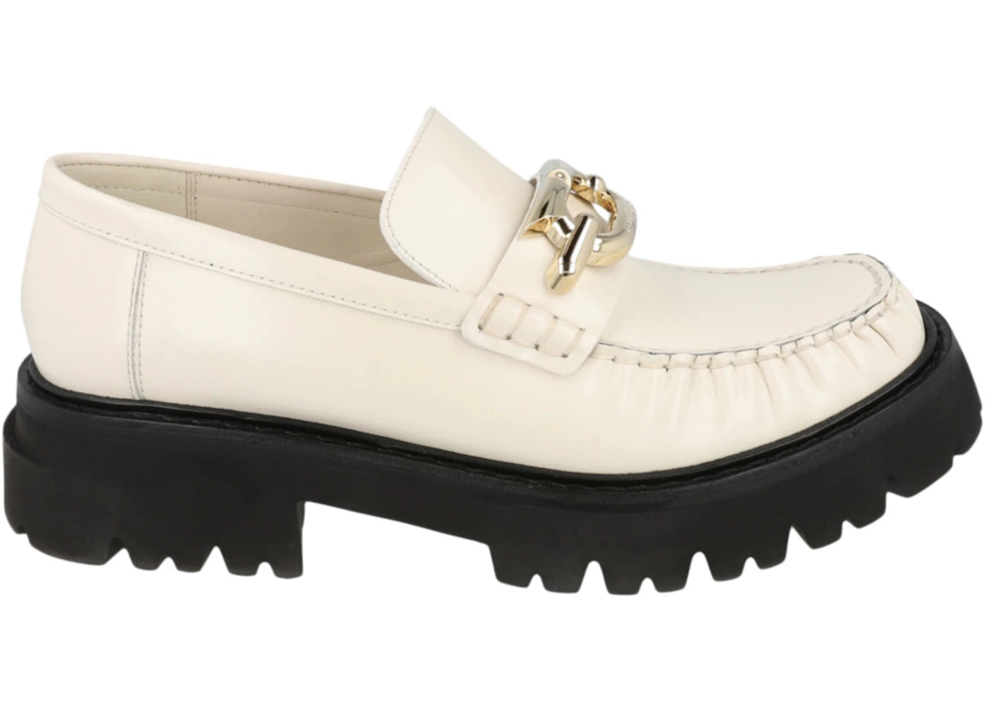 ferragamo ingrid leather loafers white (women's)