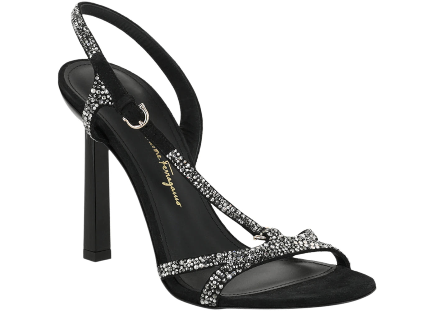 ferragamo jole x5 crystal embellished heels black (women's)