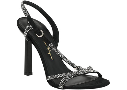 ferragamo jole x5 crystal embellished heels black (women's)