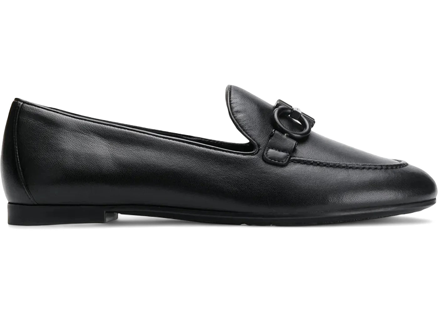 ferragamo loafers with buckle detail black (women's)