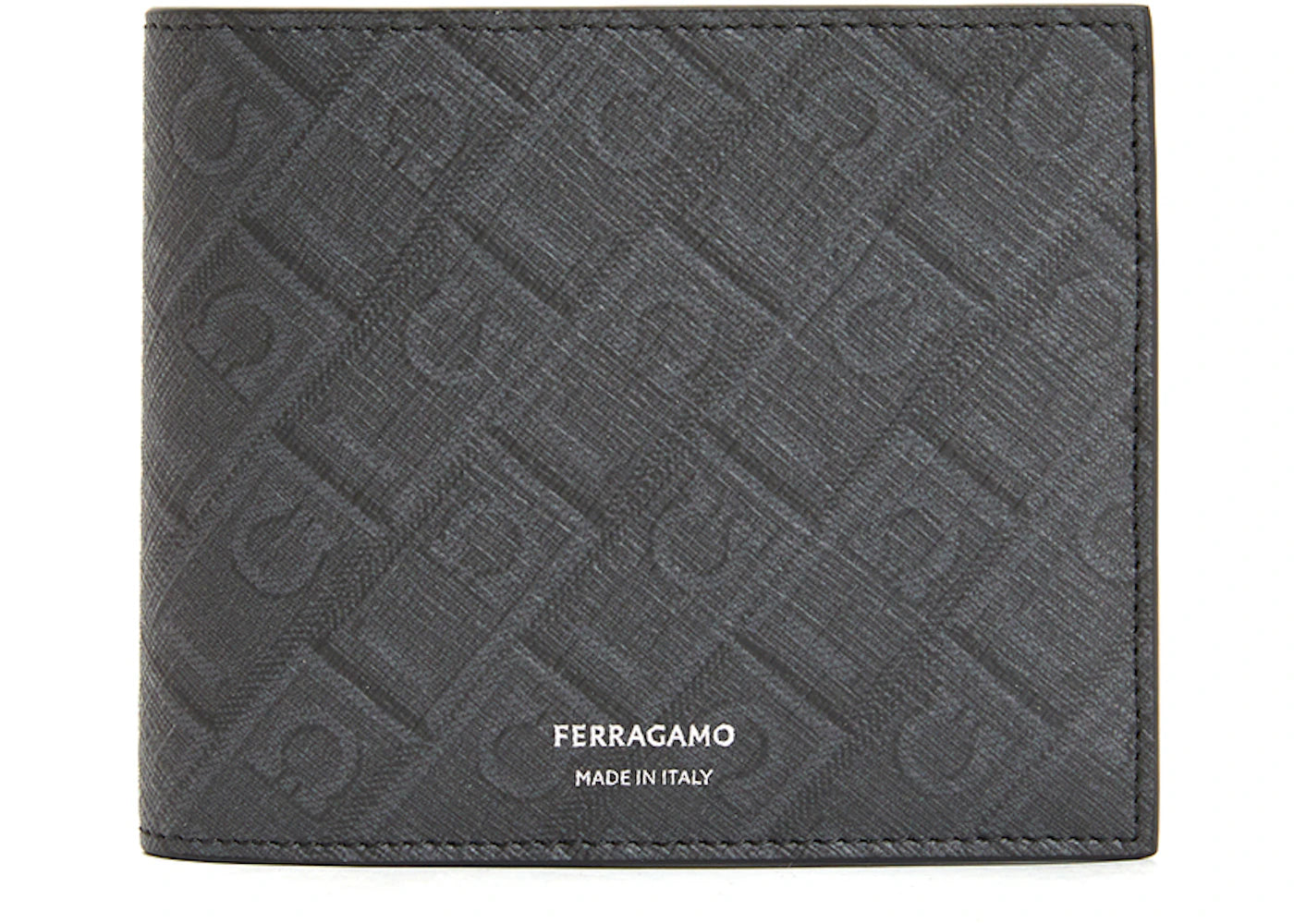 Ferragamo Monogram Short Wallet Charcoal
