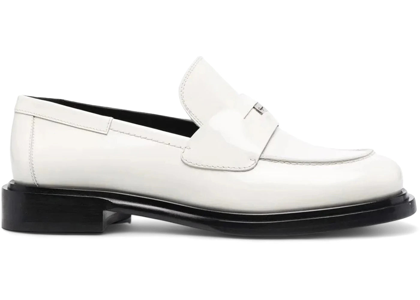 ferragamo nyx 30 patent leather loafers white (women's)