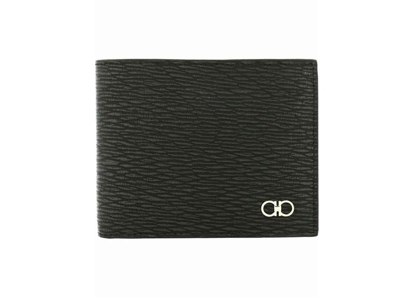 Ferragamo Revival Leather Bifold Wallet Dark Grey