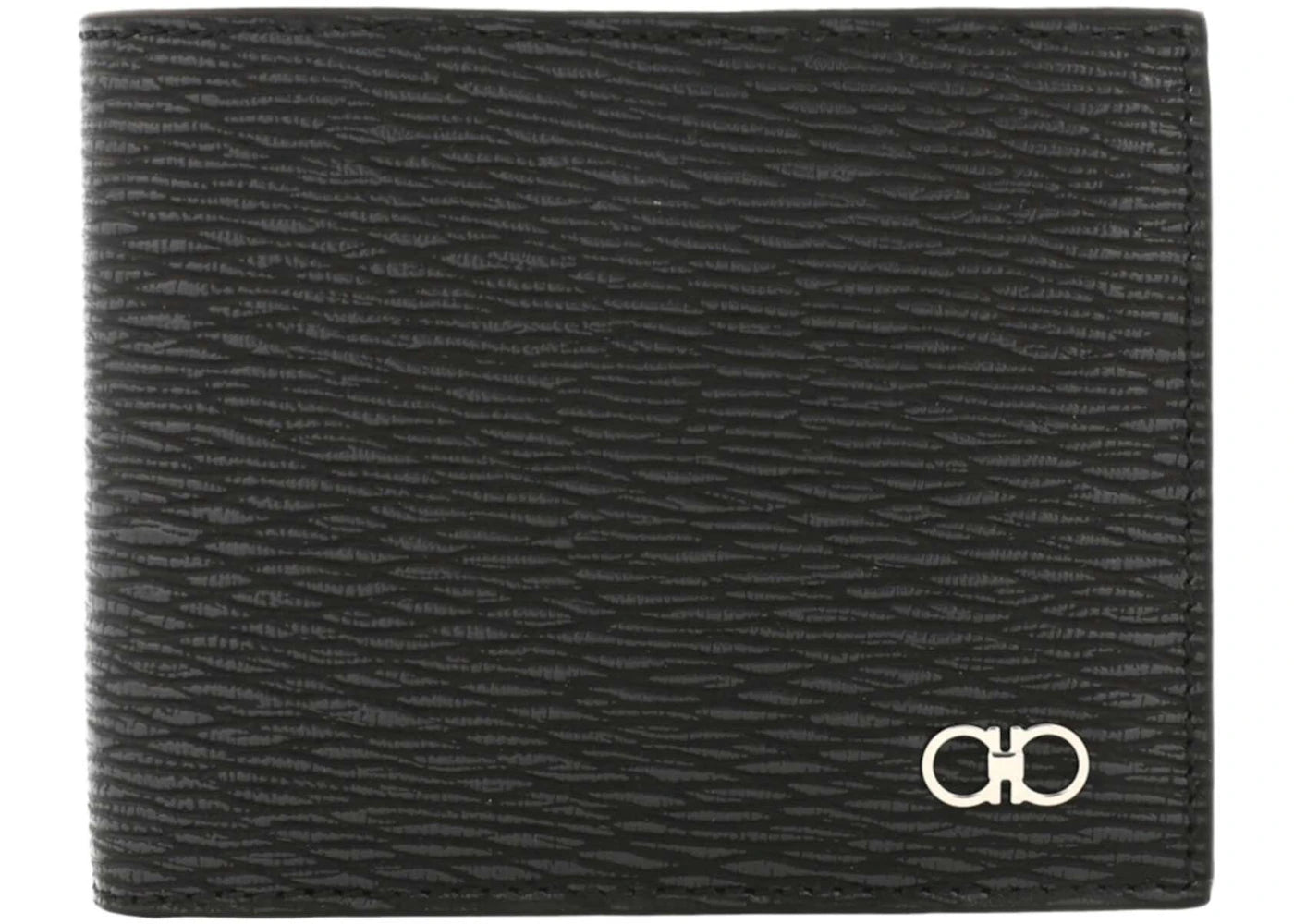Ferragamo Revival Leather Bifold Wallet Dark Grey
