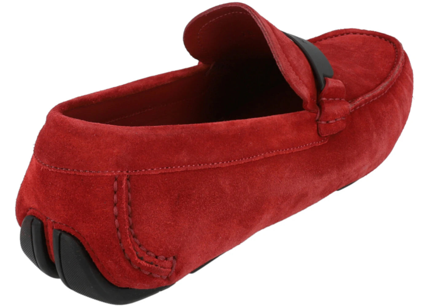 ferragamo switch suede drivers red