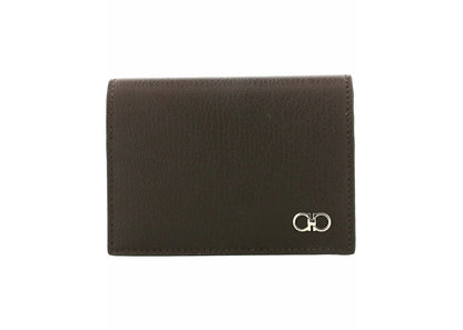 ferragamo textured gancini wallet brown 