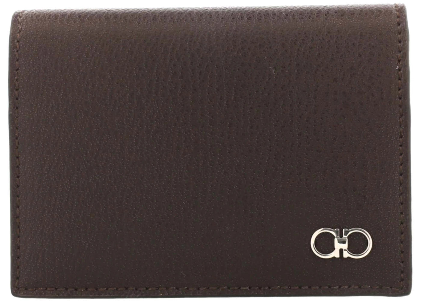 Ferragamo Textured Gancini Wallet Brown