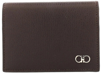 Ferragamo Textured Gancini Wallet Brown