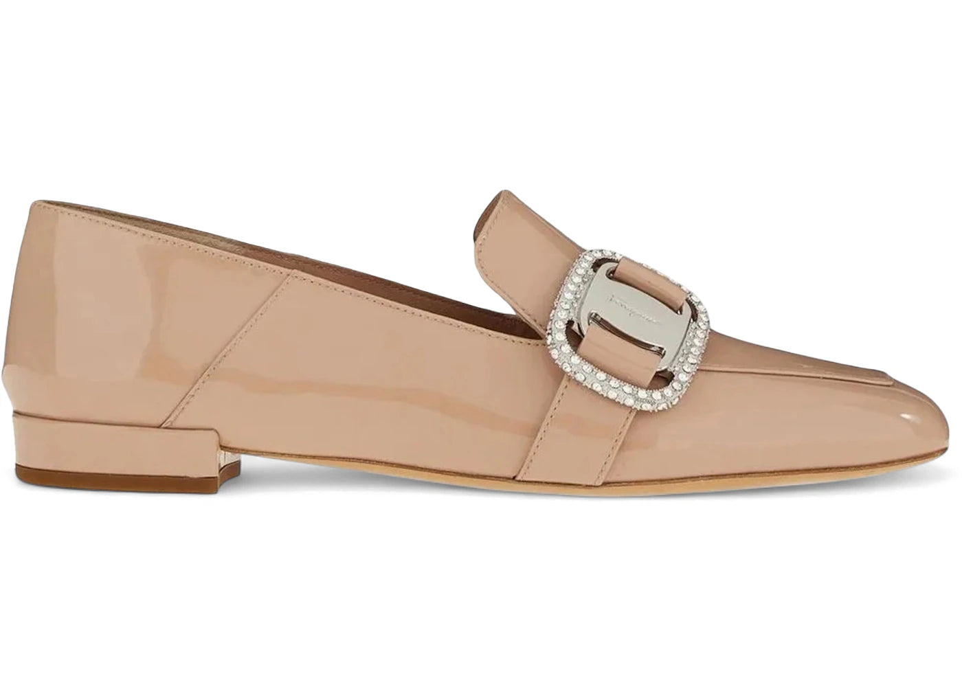 ferragamo vara patent-leather chain loafers beige khaki (women's)