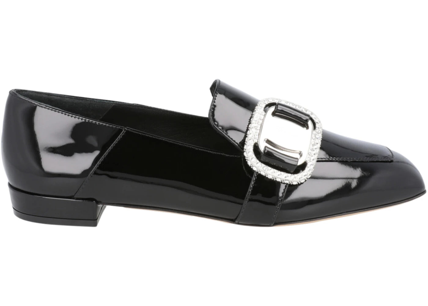 ferragamo wang 10 patent leather loafers black (women's) wide