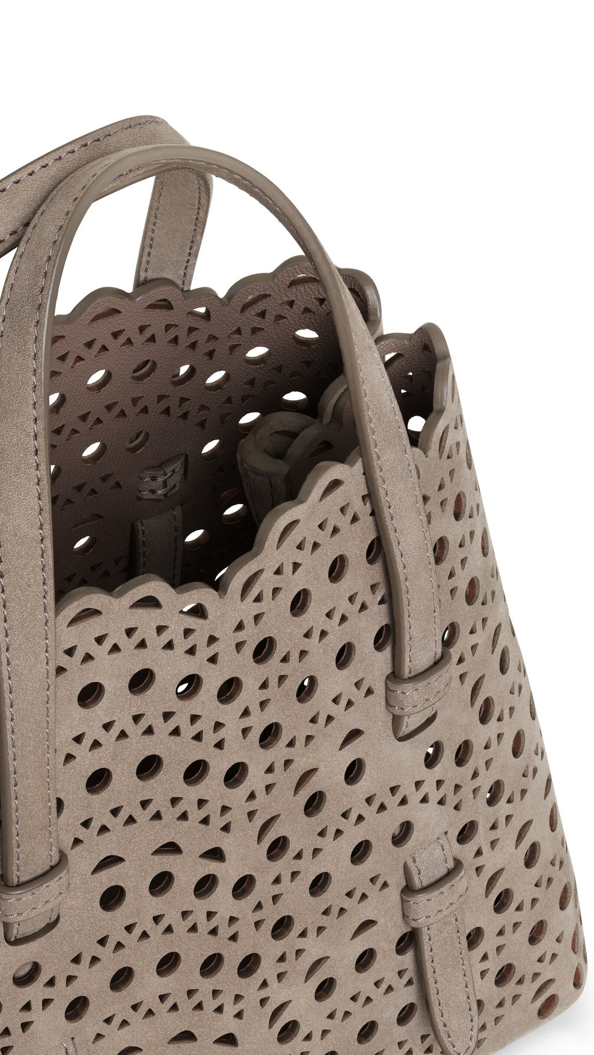 Alaïa Mina 20 Bag In Perforated Vienne Nubuck