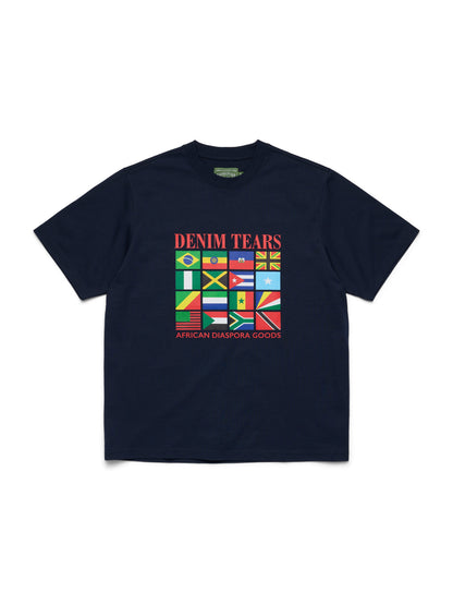 Denim Tears Diaspora Flags Tee Navy