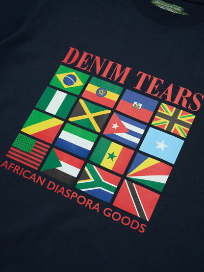 Denim Tears Diaspora Flags Tee Navy