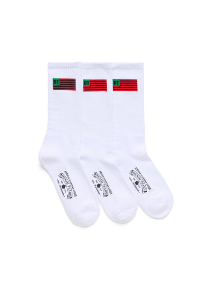 Denim Tears Flag Socks 3-Pack White