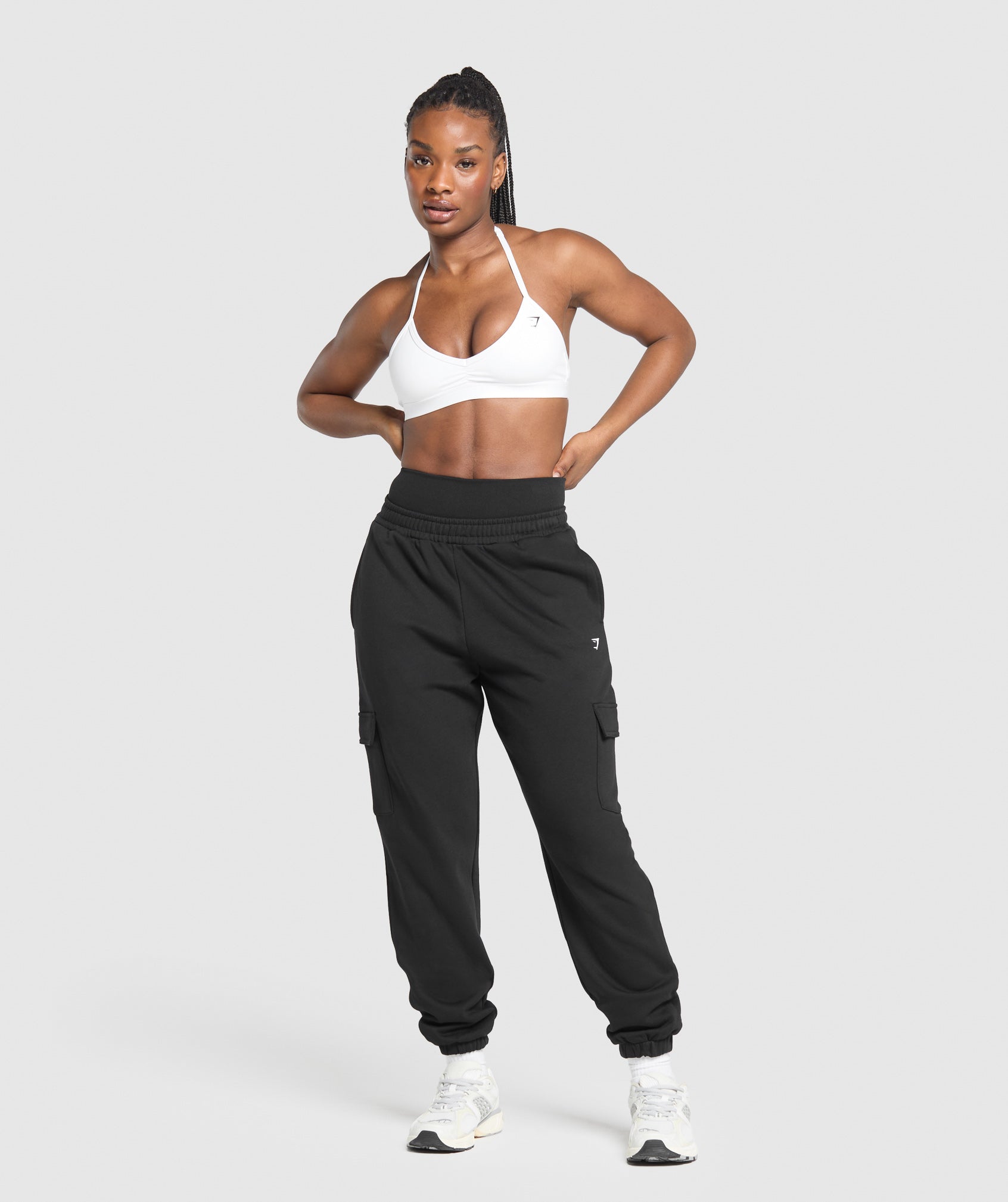 Women's Gymshark Fleece Cargo Joggers Black