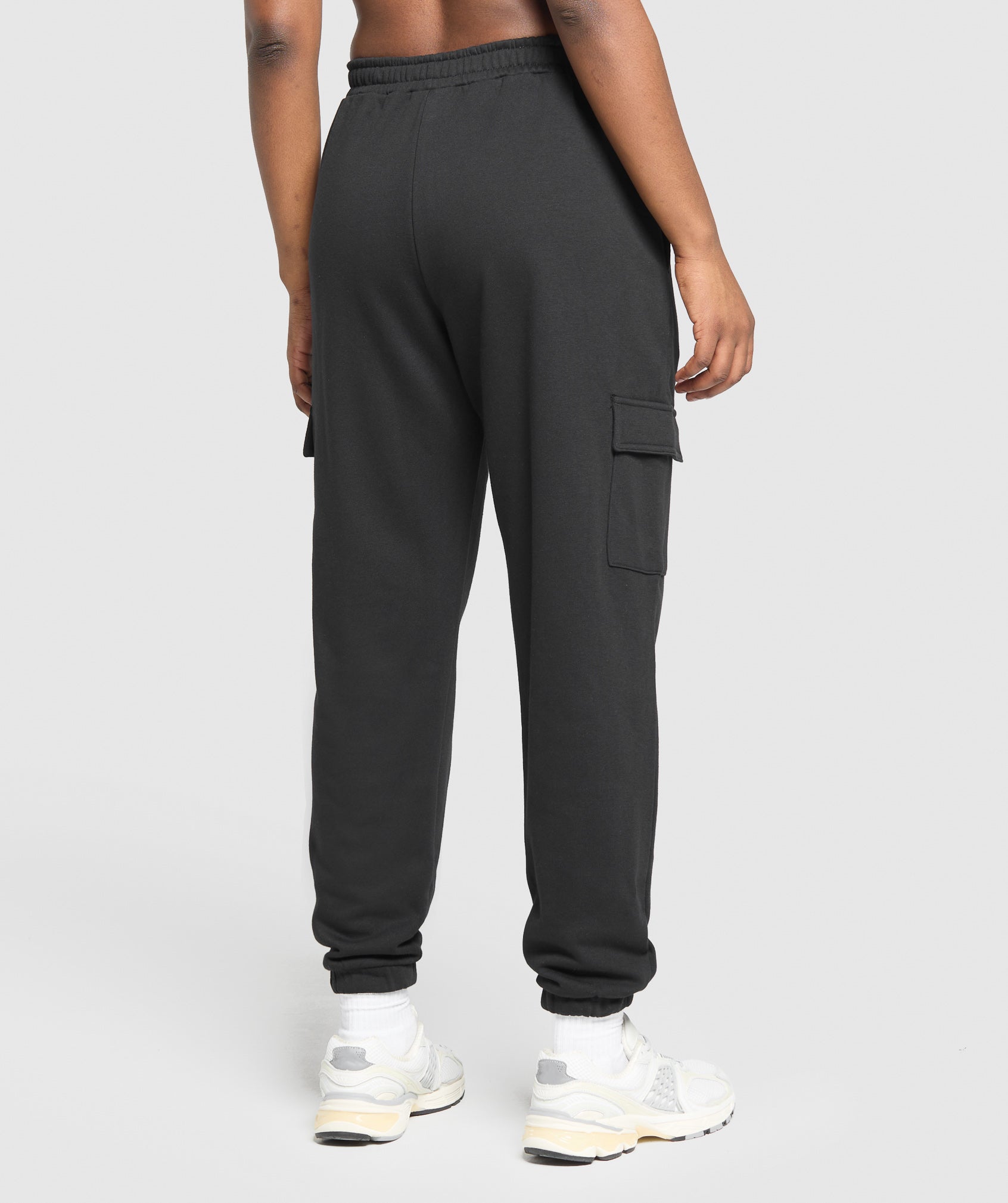 Women's Gymshark Fleece Cargo Joggers Black