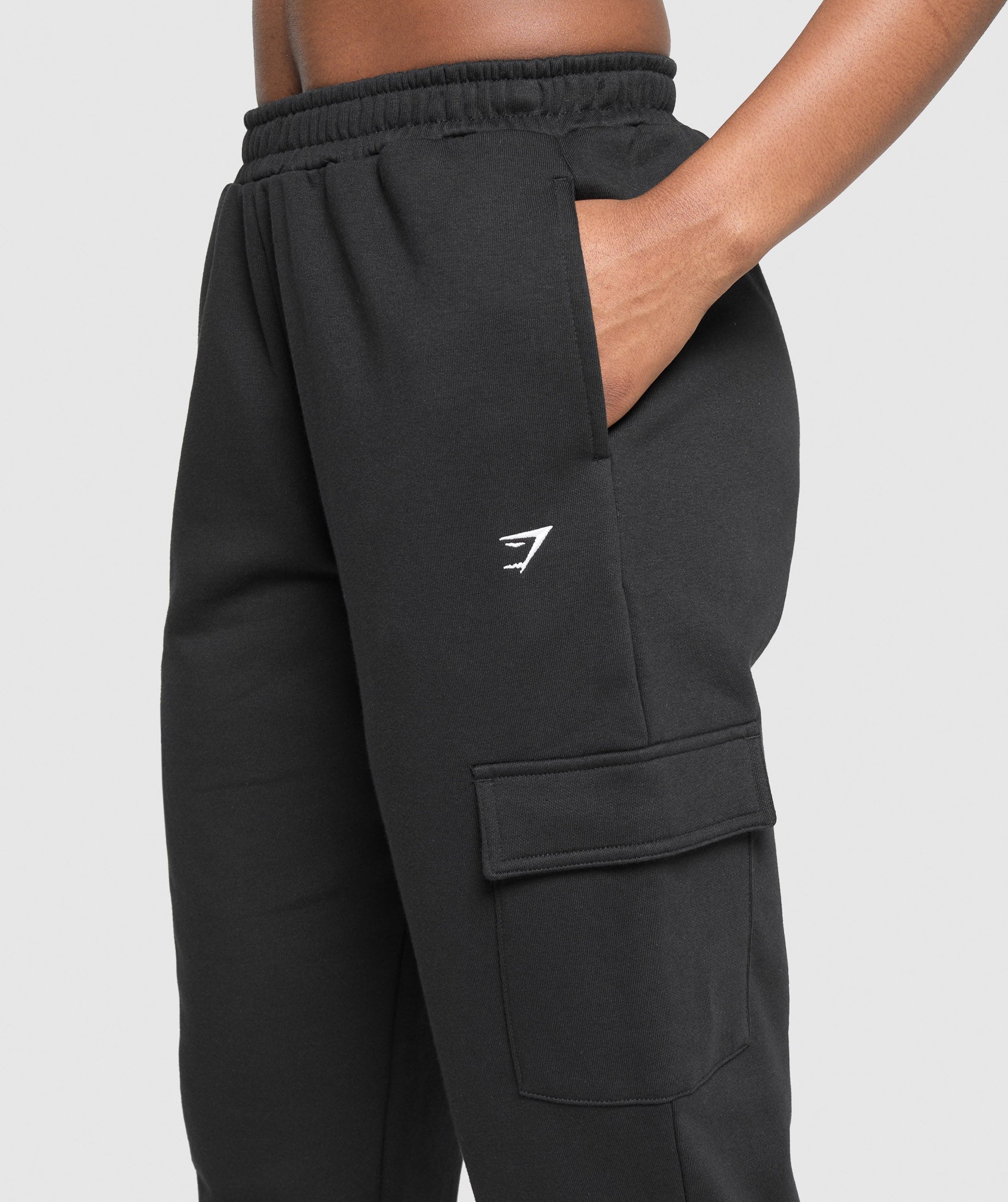 Women's Gymshark Fleece Cargo Joggers Black