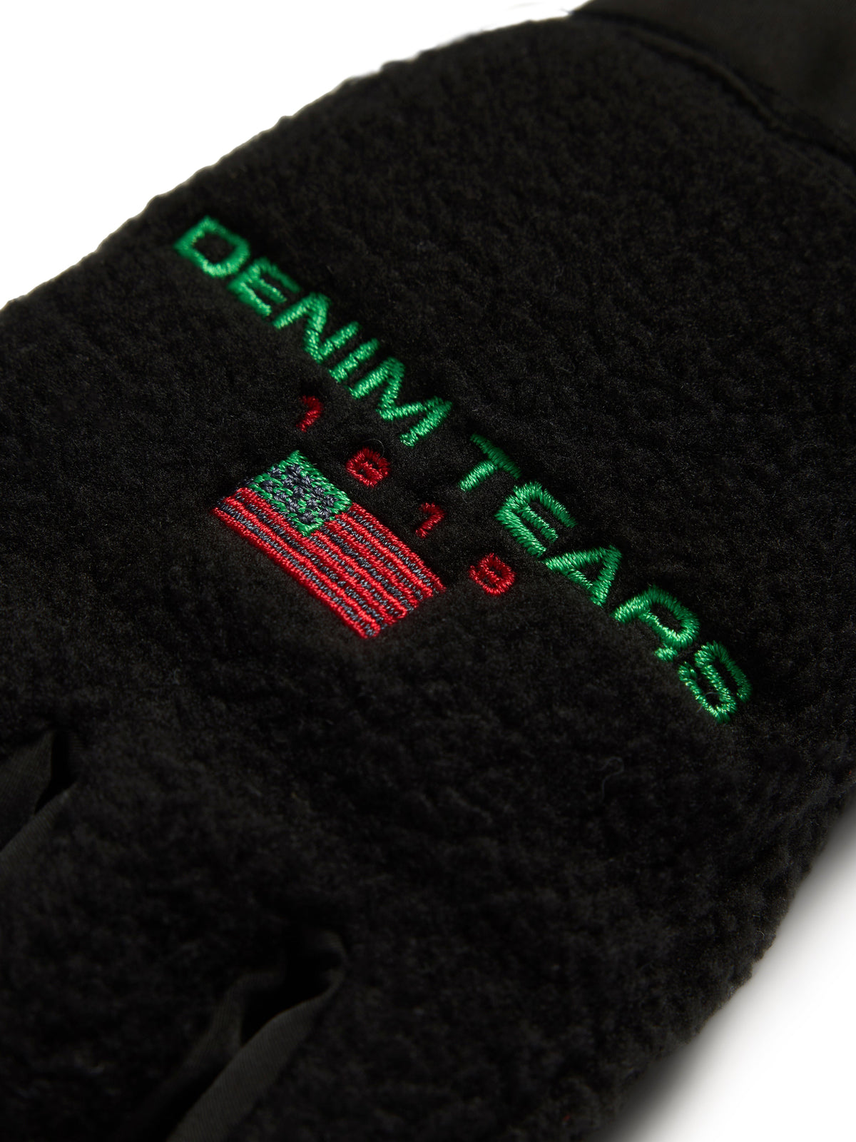 Denim Tears DT Flag Fleece Gloves Black
