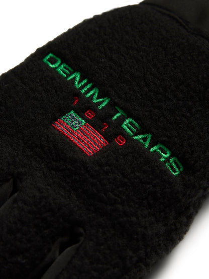 Denim Tears DT Flag Fleece Gloves Black