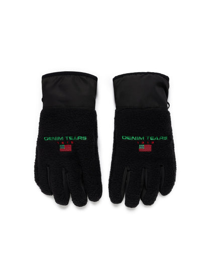 Denim Tears DT Flag Fleece Gloves Black