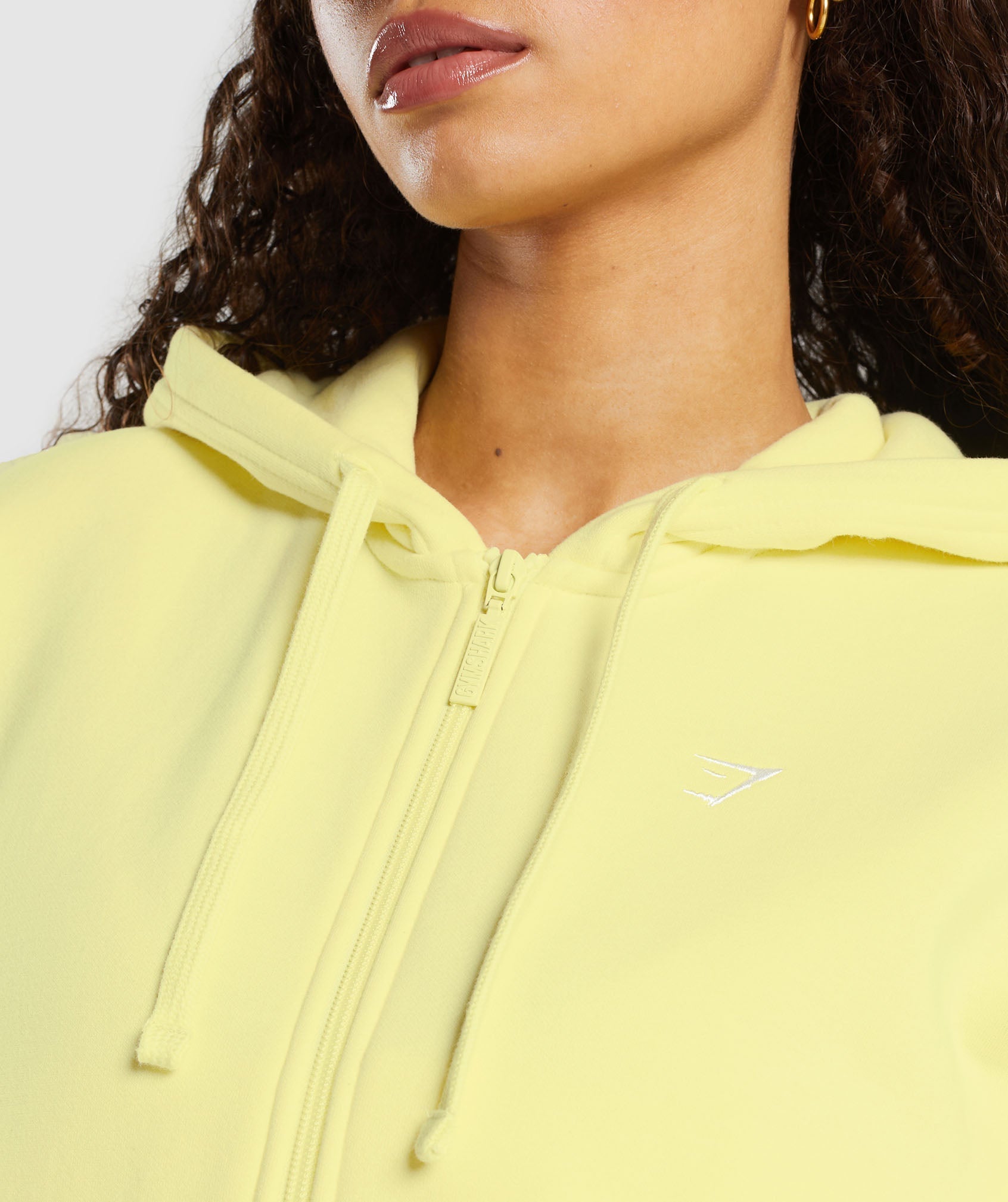 Women's Gymshark Fleece Zip Hoodie Refresh Yellow