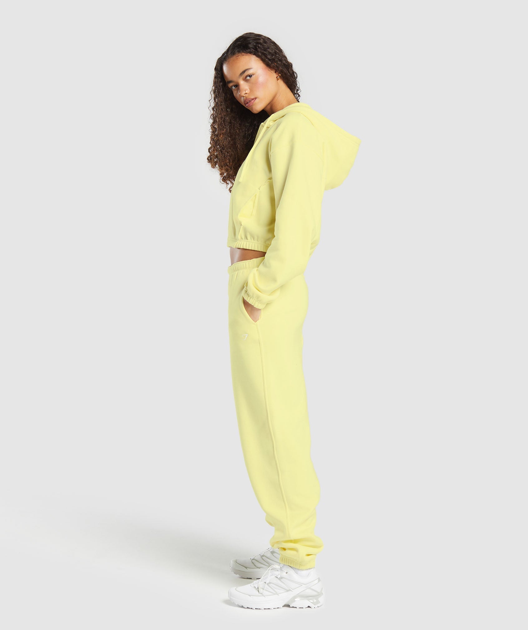 Women's Gymshark Fleece Zip Hoodie Refresh Yellow
