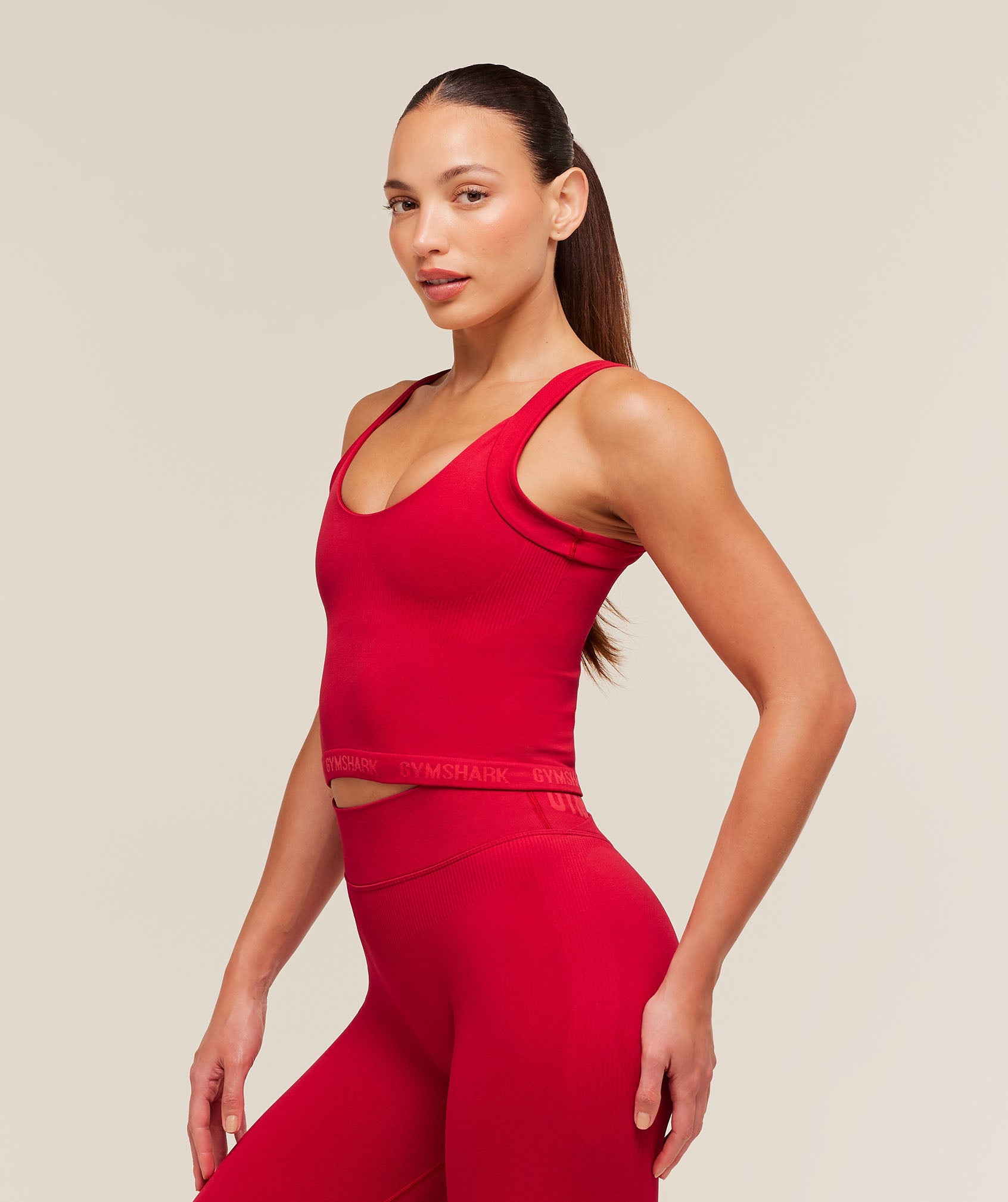 Women's Gymshark Flex V4 Tank Top Carmine Red