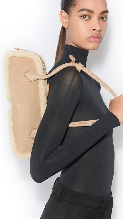 Alaïa Le Teckel Medium Bag In Merino Shearling