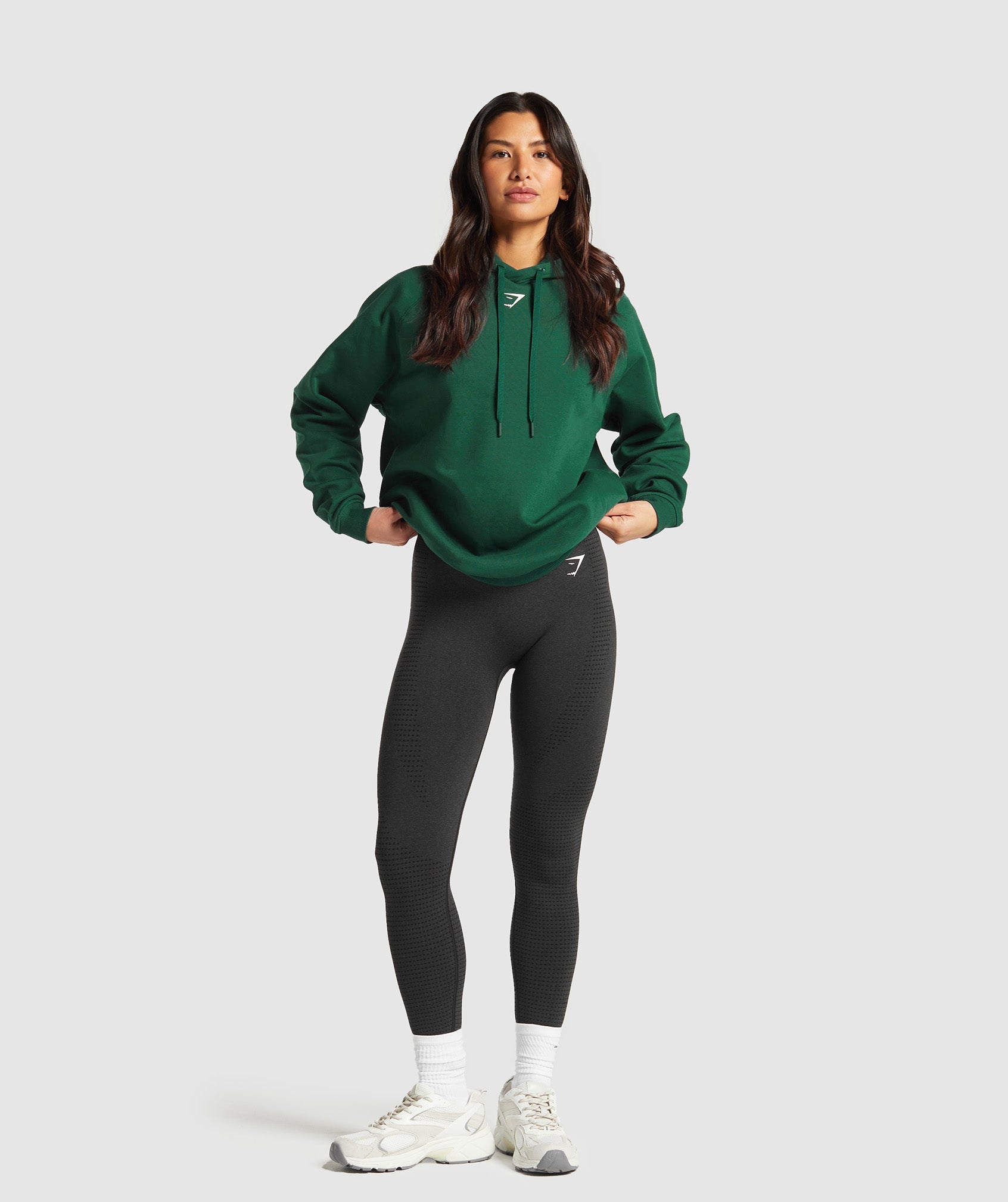 Women's Gymshark Fraction Hoodie Conditioning Green