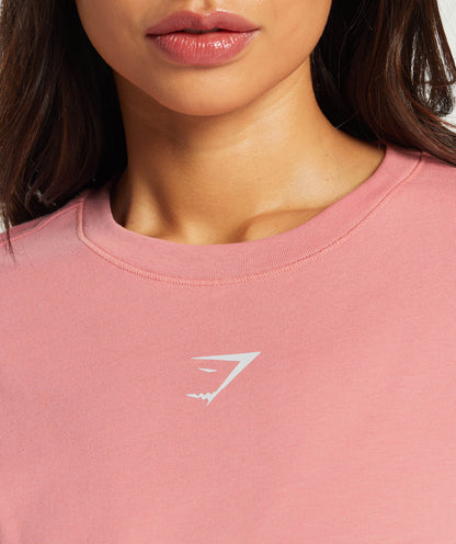 Women's Gymshark Fraction Long Sleeve T-Shirt Classic Pink