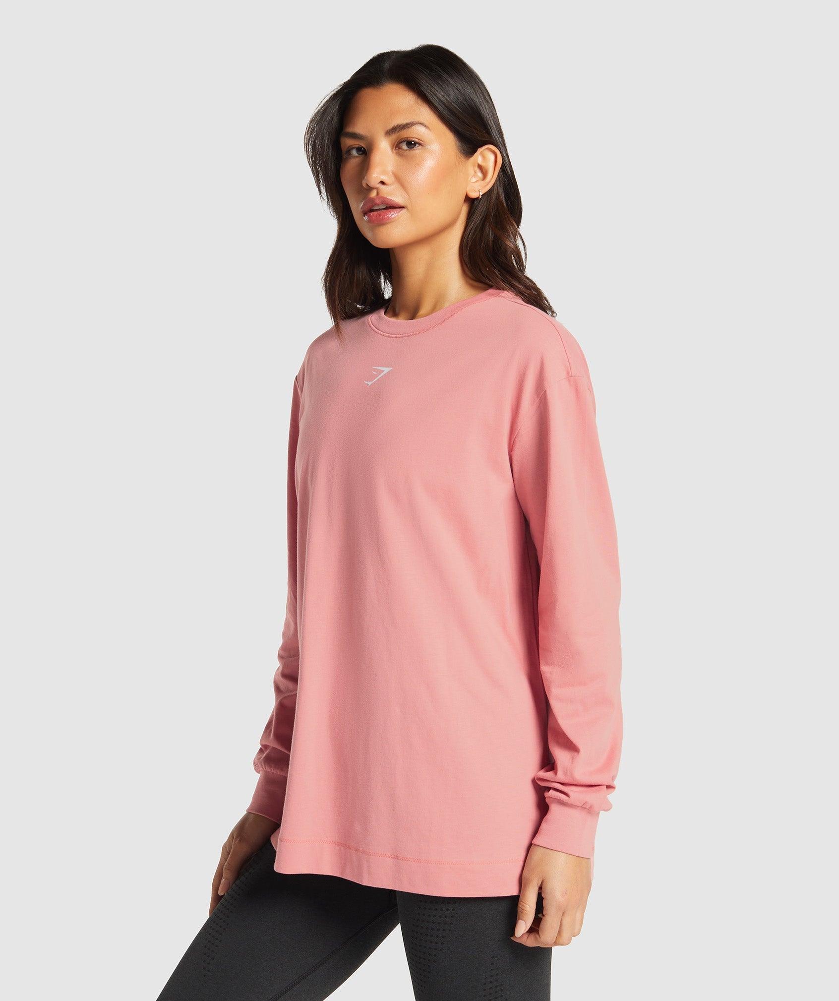 Women's Gymshark Fraction Long Sleeve T-Shirt Classic Pink
