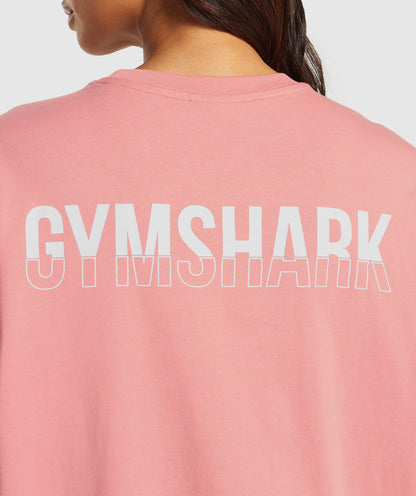 Women's Gymshark Fraction Long Sleeve T-Shirt Classic Pink