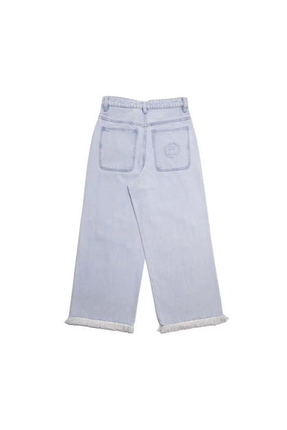 House of Drew Ultra Wide Leg Jean Distressed Vintage Indigo