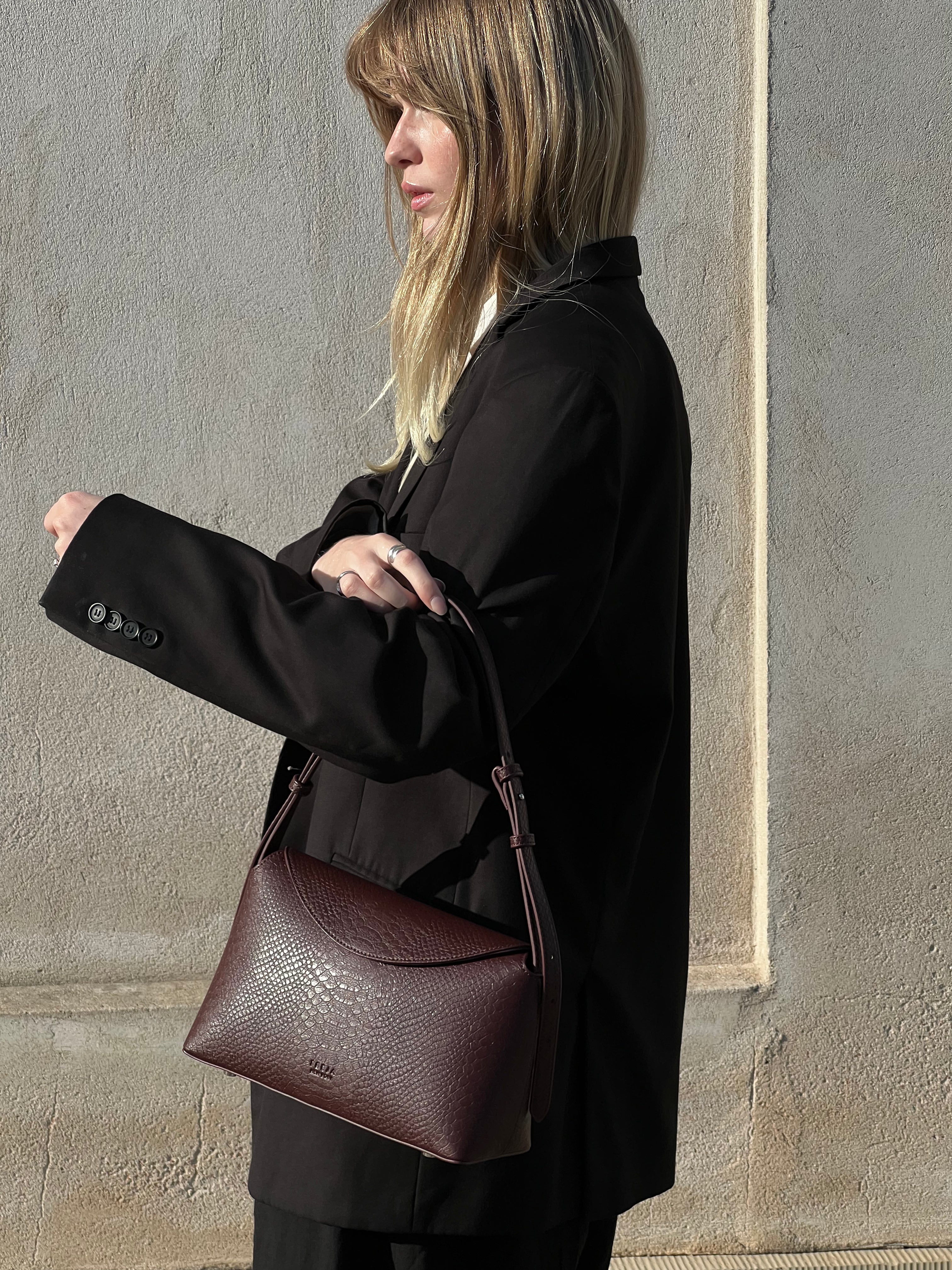 Freja Hudson Bag Berry Croc