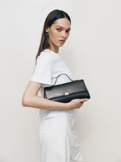 Freja Shell Clutch Black Gloss